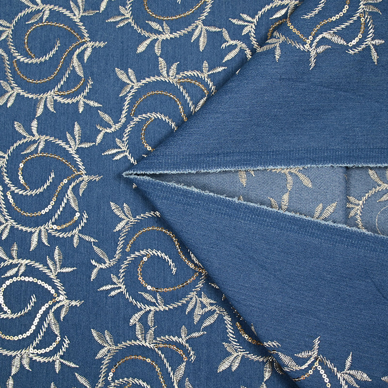 Jean's Amanda brodé bleu denim