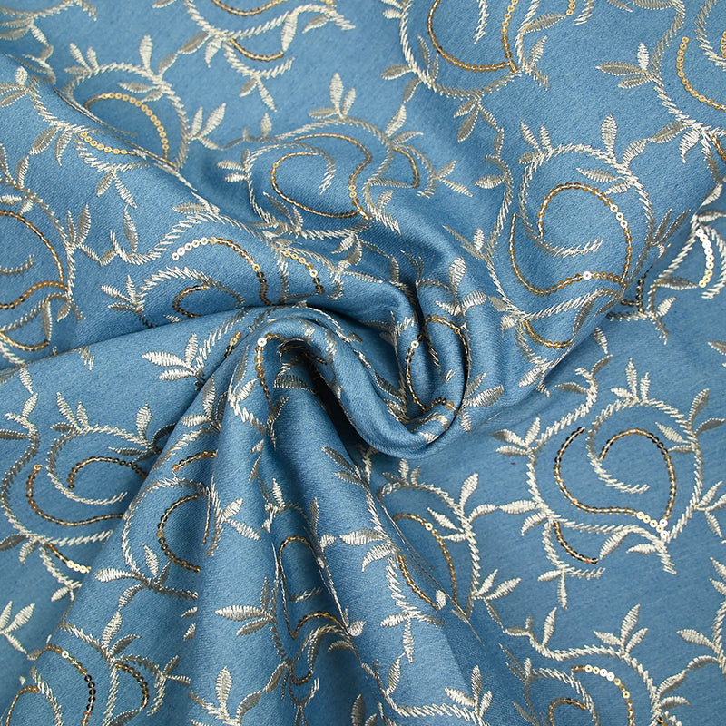 Jean's Amanda brodé bleu clair