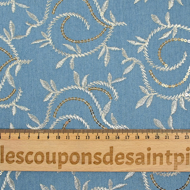 Jean's Amanda brodé bleu clair