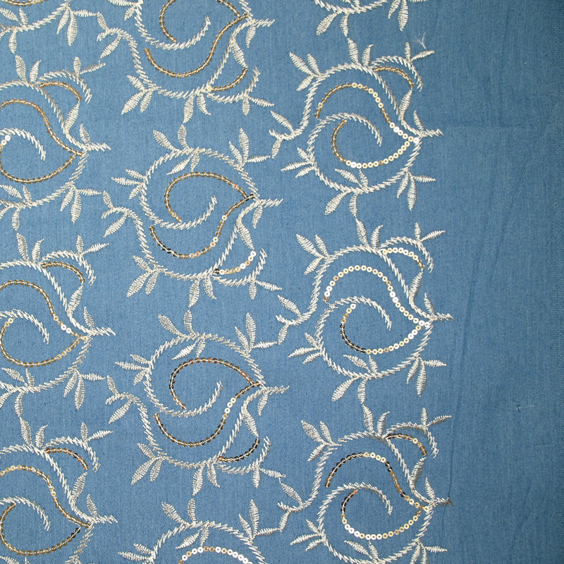 Jean's Amanda brodé bleu clair