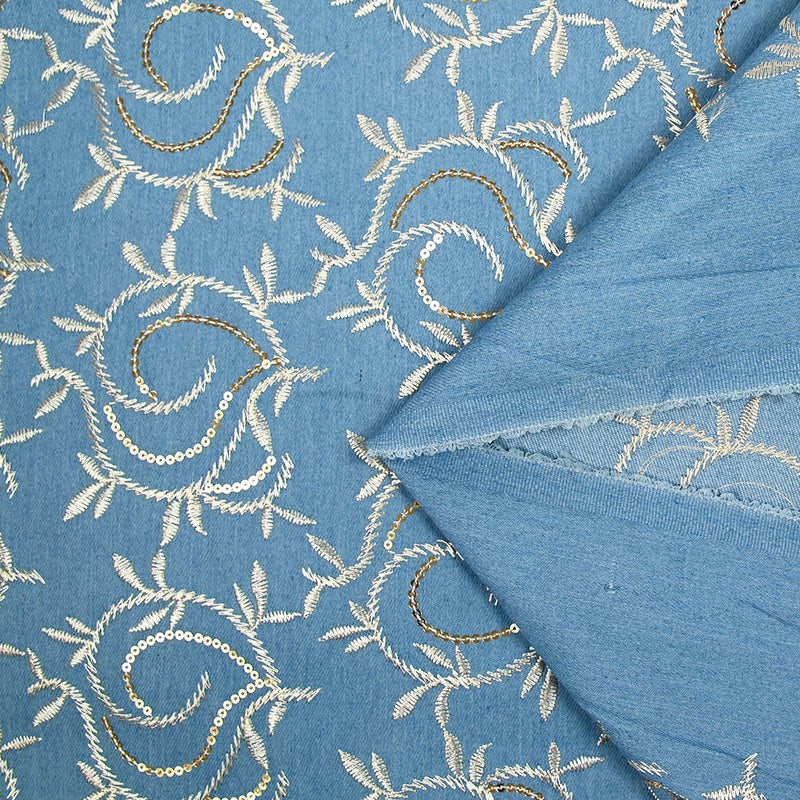 Jean's Amanda brodé bleu clair