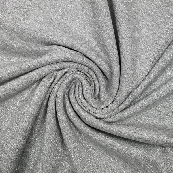 Jersey de coton lurex argent fond gris