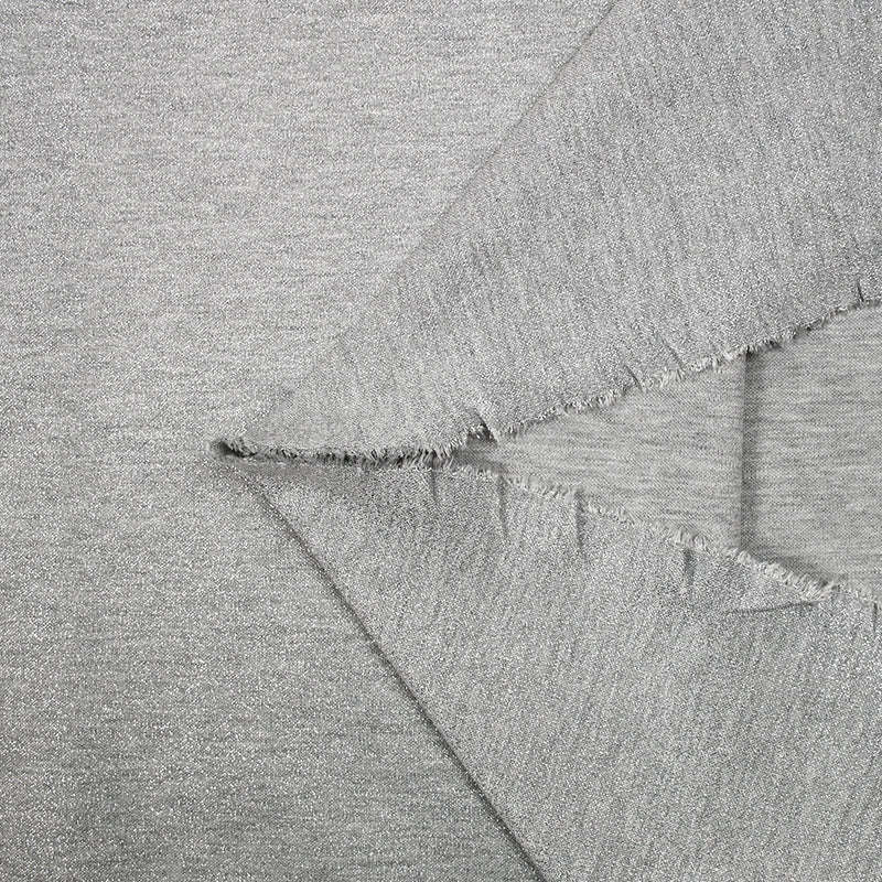 Jersey de coton lurex argent fond gris