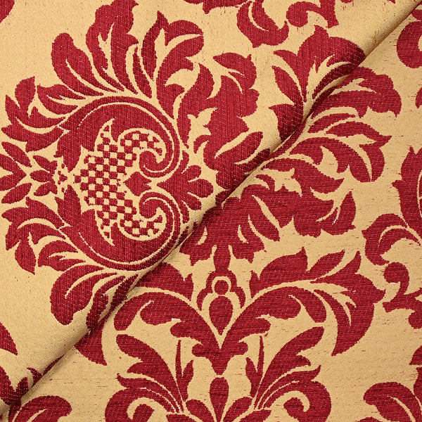 Jacquard velours moulures bordeaux fond doré