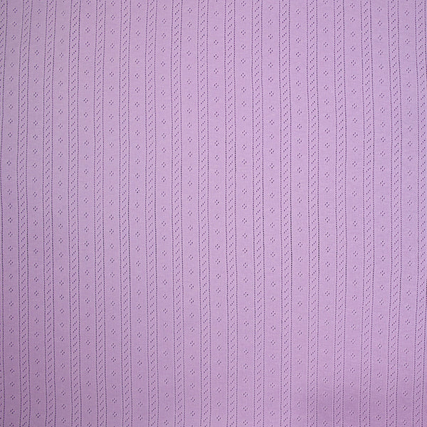 Jersey pointelle 100% coton mauve