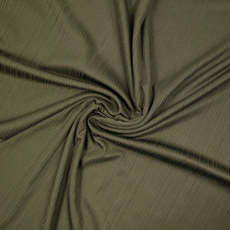 Maille côtelée polyester fine kaki