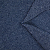 Jersey côtelé de laine mélangée bleu chiné