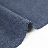 Jersey côtelé de laine mélangée bleu chiné