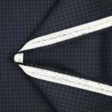 Laine vierge 100% pied de poule bleu et noir