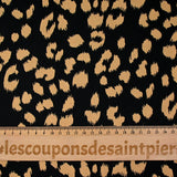 Crêpe satiné de polyester sauvage mordoré fond noir