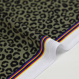 Tissu Maillot de bain recyclé UPF50 imprimé numérique panthère vert kaki