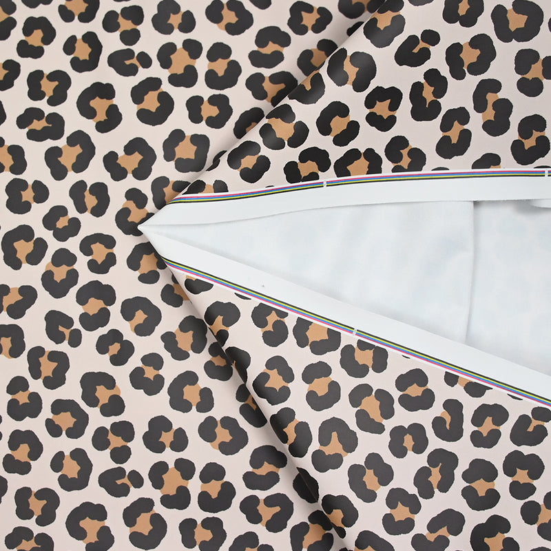 Tissu imperméable déperlant imprimé tacheté marron fond beige