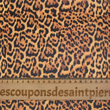 Tissu imperméable déperlant imprimé fourrure léopard fond jaune