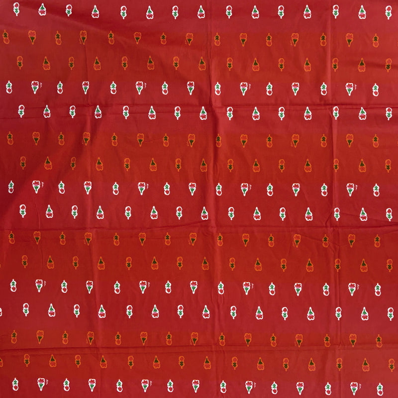 Coton imprimé petites fleurs fond rouge
