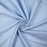 Cotton woven shirt dyed blue stripes white background