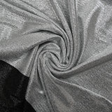 Jersey lamé argent rayure noire