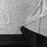 Jersey lamé argent rayure noire