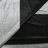 Jersey lamé argent rayure noire