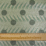Jersey lamé doré imprimé vague verte à pois