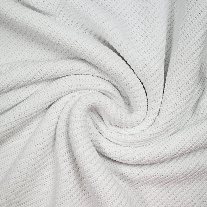 Maille tricot polycoton blanche