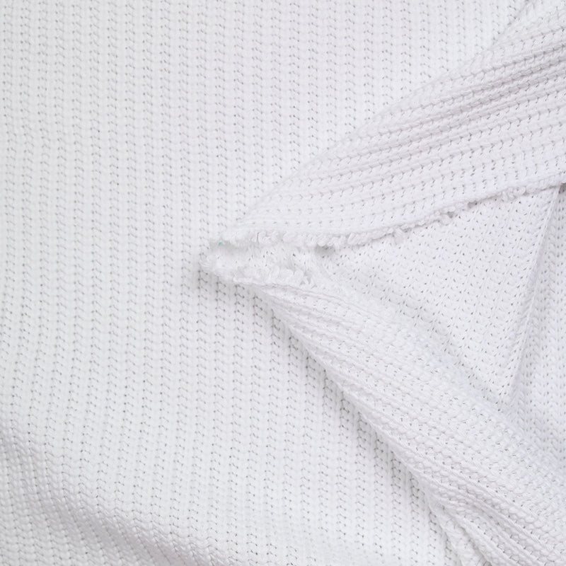 Maille tricot polycoton blanche
