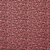 Jacquard polyviscose pois rouge et noir fond blanc