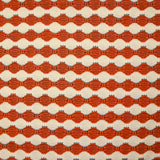 Maille polyester fantaisie écru et orange