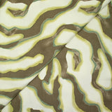 Satén de viscosa estampado verde Colorado