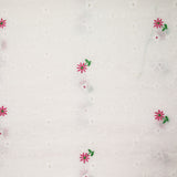 Bordado ingles bordado flores rosa fondo blanco