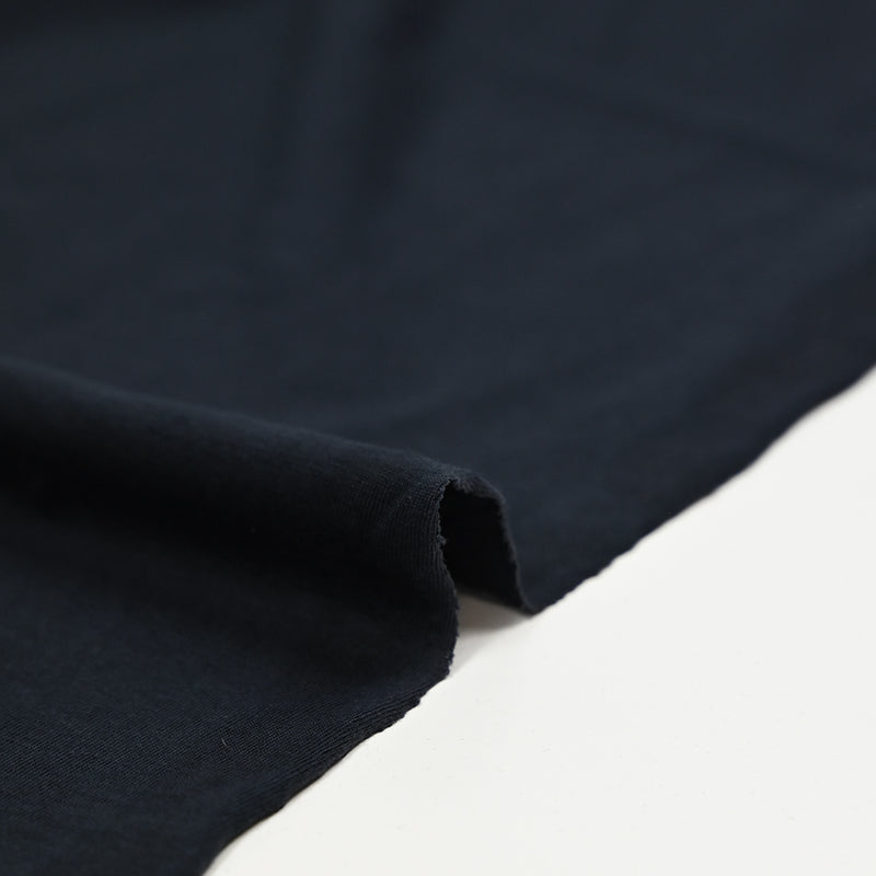 Jersey de coton fin flammé bleu foncé