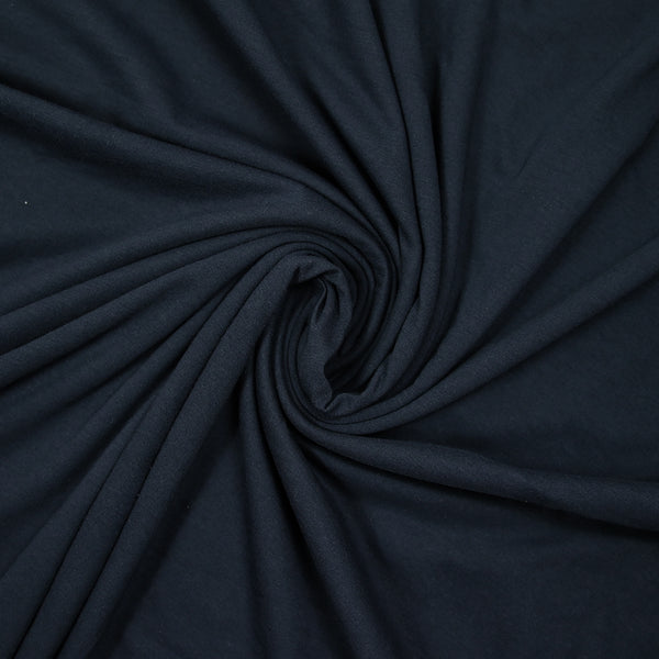 Jersey de coton fin flammé bleu foncé