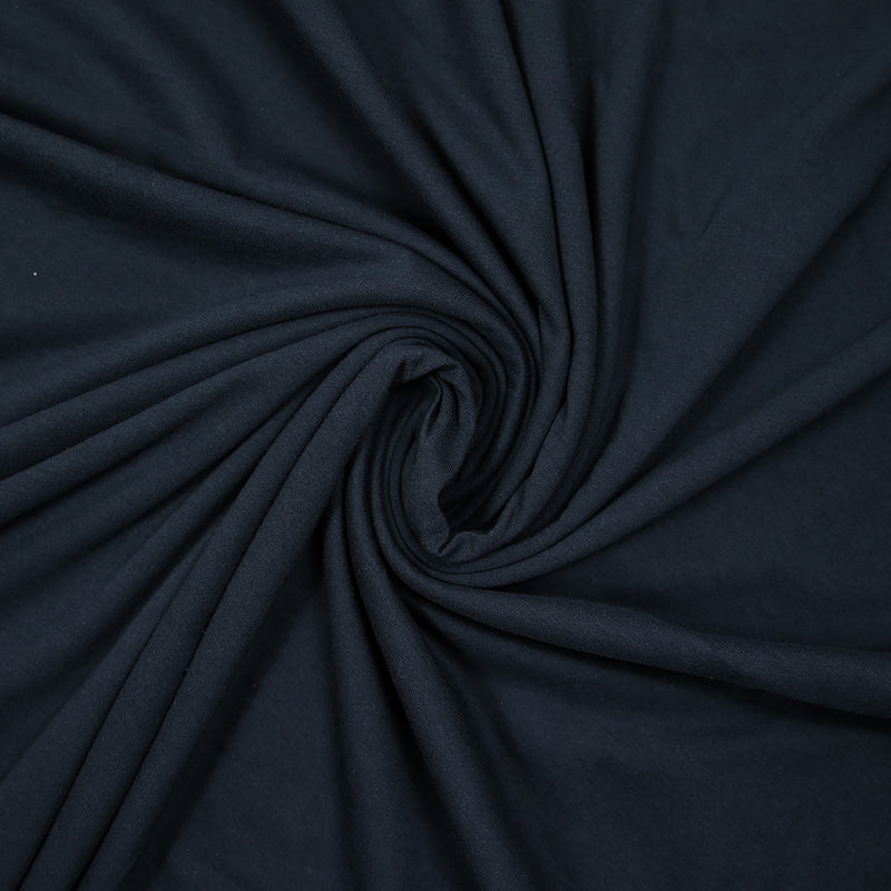 Jersey de coton fin flammé bleu foncé
