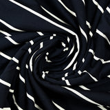 Maille polo coton fine rayée fond bleu marine