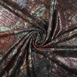 Maille polyester lamée nature morte cuivre et vert