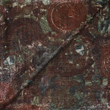 Maille polyester lamée nature morte cuivre et vert