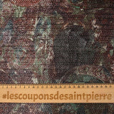 Maille polyester lamée nature morte cuivre et vert