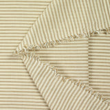 Voile de coton tissé-teint rayure marron et écrue