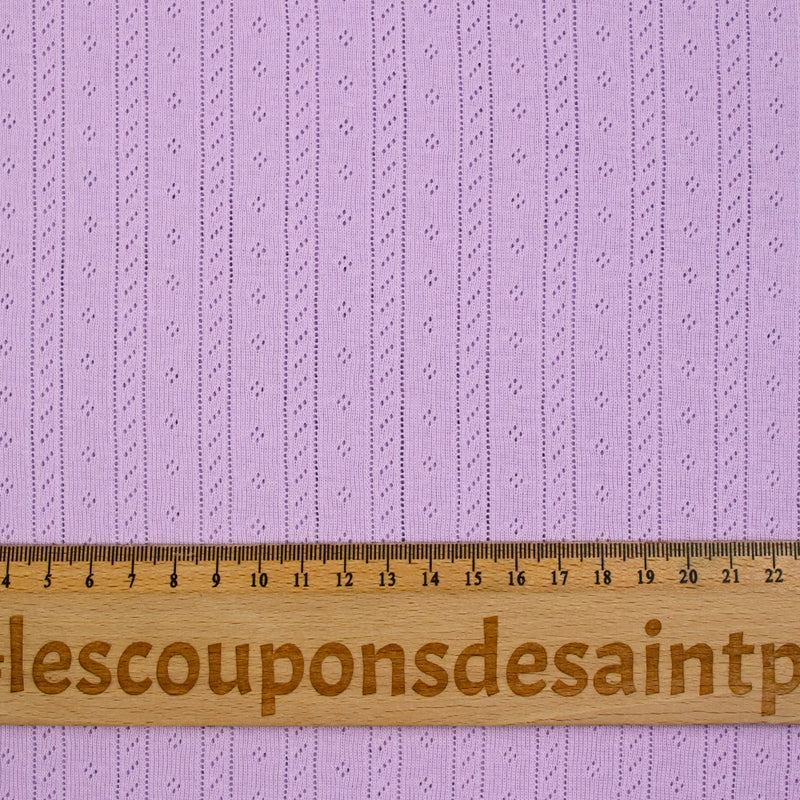 Jersey pointelle 100% coton mauve