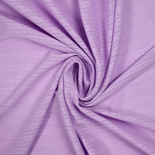 Jersey pointelle 100% coton mauve
