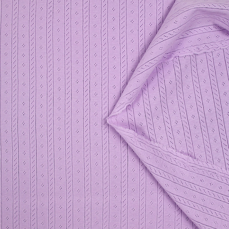Jersey pointelle 100% coton mauve