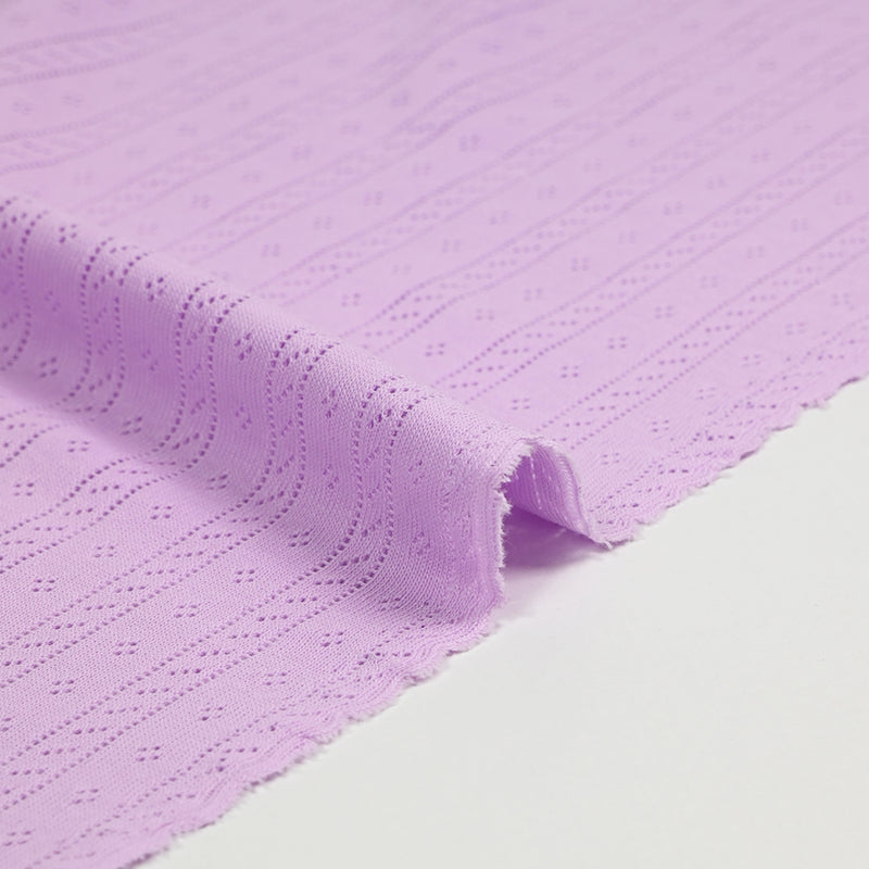 Jersey pointelle 100% coton mauve