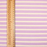 Maille Milano rayure écrue fond mauve
