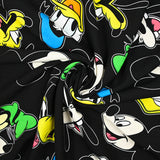 Viscose imprimée Mickey et compagnie fond noir
