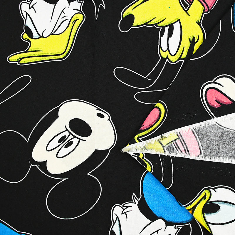 Viscose imprimée Mickey et compagnie fond noir