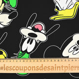 Viscose imprimée Mickey et compagnie fond noir