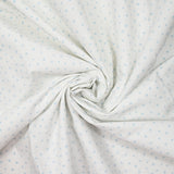 Coton chemise explosion mini fleur bleu ciel fond blanc