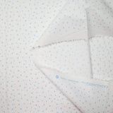 Coton chemise explosion mini fleur bleu ciel fond blanc