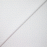 Coton chemise explosion mini fleur bleu ciel fond blanc