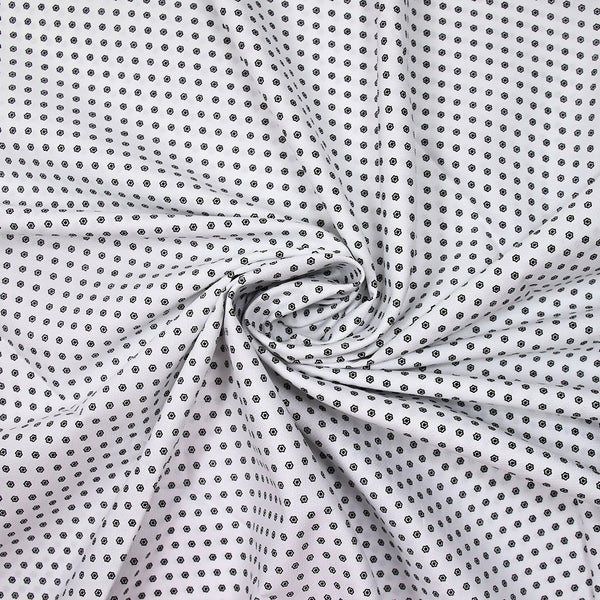 Coton chemise mini fleurs noire fond blanc