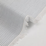 Coton tissé teint rayure vert de gris fond blanc cassé